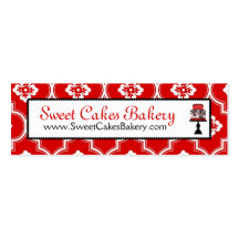 Sweet Cake Skinny Business Card Red