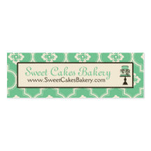Sweet Cake Skinny Business Card Teal