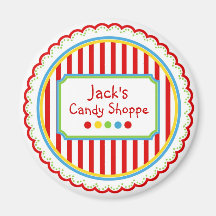 Sweet Candy  Circus Stripes Refrigerator Magnet