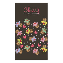 Sweet Cherry Cupcakes Custom Profile Card Business Card