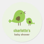 Sweet Chicks Baby Shower Favour Sticker - Green