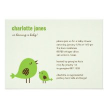 Sweet Chicks Baby Shower Invitation - Green