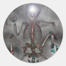 Sweet Chops Skeleton Round Stickers