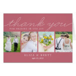 Sweet Collage Wedding Thank You Card - Pink