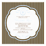 Sweet Cross Blue & Brown Boy Baptism Inviation Custom Invites