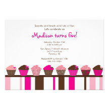 Sweet Cupcakes Birthday Invitation
