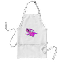 Sweet Dreams - Cute Purple Dragon with Flower Apron