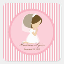 Sweet Girl First Holy Communion Sticker Pink