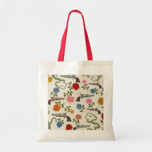 Sweet Guns and Roses Canvas Bags