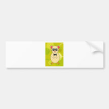 Sweet Hamster with Sunglasses and Ribbon Bow Bumper Stickers