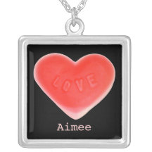 Sweet Heart Black 'Name' necklace square