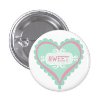 Sweet Heart Mint and Pink Button