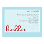 Sweet Hello Moving Announcement Post Card