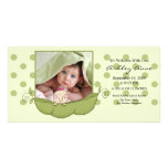Sweet Little Pea Baby Girl Birth Annoucement Custom Photo Card