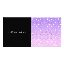 Sweet Little Stars and Moons Pattern Custom Photo Card