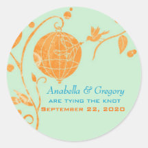 Sweet Love Birds Wedding Invitation Stickers