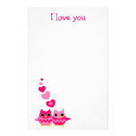 Sweet Love Owls Personalized Stationery