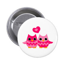 Sweet Love Owls Pinback Buttons