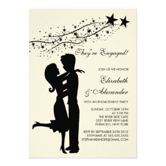 Sweet Modern Couple in Love Engagement Invitations