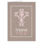 Sweet & Modern Cross in Pink Thank You Card