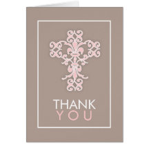 Sweet & Modern Cross in Pink Thank You Card
