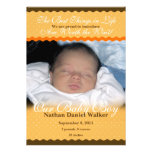 Sweet Orange Polka Dot Baby Boy Announcement