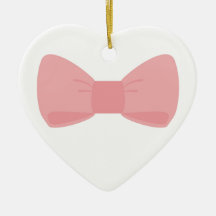 Sweet pink bow christmas ornament