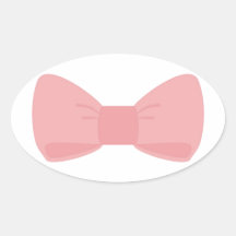 Sweet pink bow oval sticker