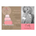Sweet Pink Cake Girl Birthday Party Photo Invitati Invitation