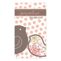 Sweet Pink Damask Chicks Custom Profile Card Business Cards