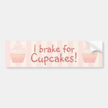 Sweet Pink Elegant Cupcake Bumper Sticker
