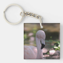Sweet Pink Flamingo Acrylic Key Chains