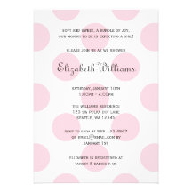 Sweet Pink Polka Dots Baby Girl Shower Invitation
