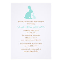 Sweet Rabbits Baby Shower Invitations