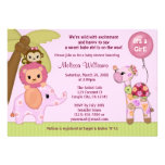 Sweet Safari Baby Shower invitation jungle girl SS invitations