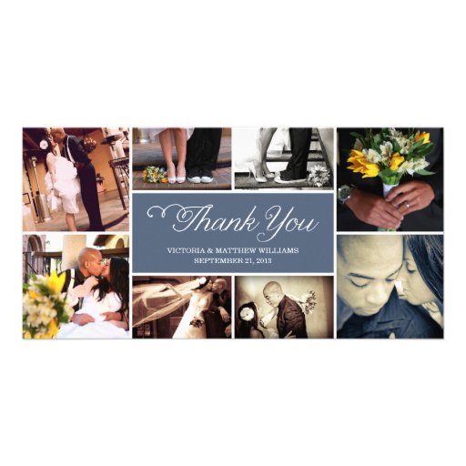 SWEET SCRIPT COLLAGE | WEDDING THANK YOU CARD PERSONALIZED PHOTO CARD