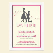 Sweet Silhouette Proposal Save the Date (pink) invitations