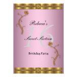 Sweet sixteen 16 Birthday Party Pink Personalized Invitations