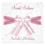 Sweet Sixteen 16th Birthday Party Pretty Pink Bow Custom Invite