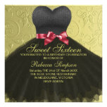 Sweet Sixteen Black Dress Birthday Invitation