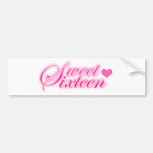 Sweet Sixteen Heart Bumper Sticker