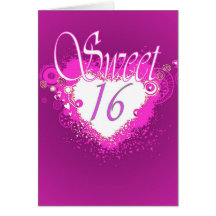 Sweet sixteen hearts birthday card