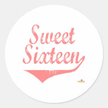 Sweet Sixteen Pink Faded Sticker