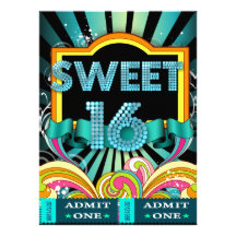 Sweet Sixteen Sweet 16 Party Ticket Admission Custom Invite