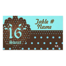 Sweet Sixteen's Gift Place & Thank You Card-Cust. Business Card Templates