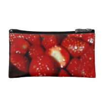 Sweet strawberries in the grocery cosmetic bag