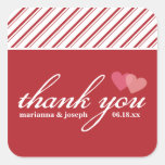 Sweet Stripes Personalised Thank You Sticker