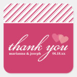 Sweet Stripes Personalised Thank You Sticker