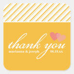 Sweet Stripes Personalised Thank You Sticker