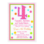 Sweet Surprise 4th Birthday Invitation